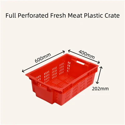 Caisse en plastique entièrement perforée pour viande fraîche